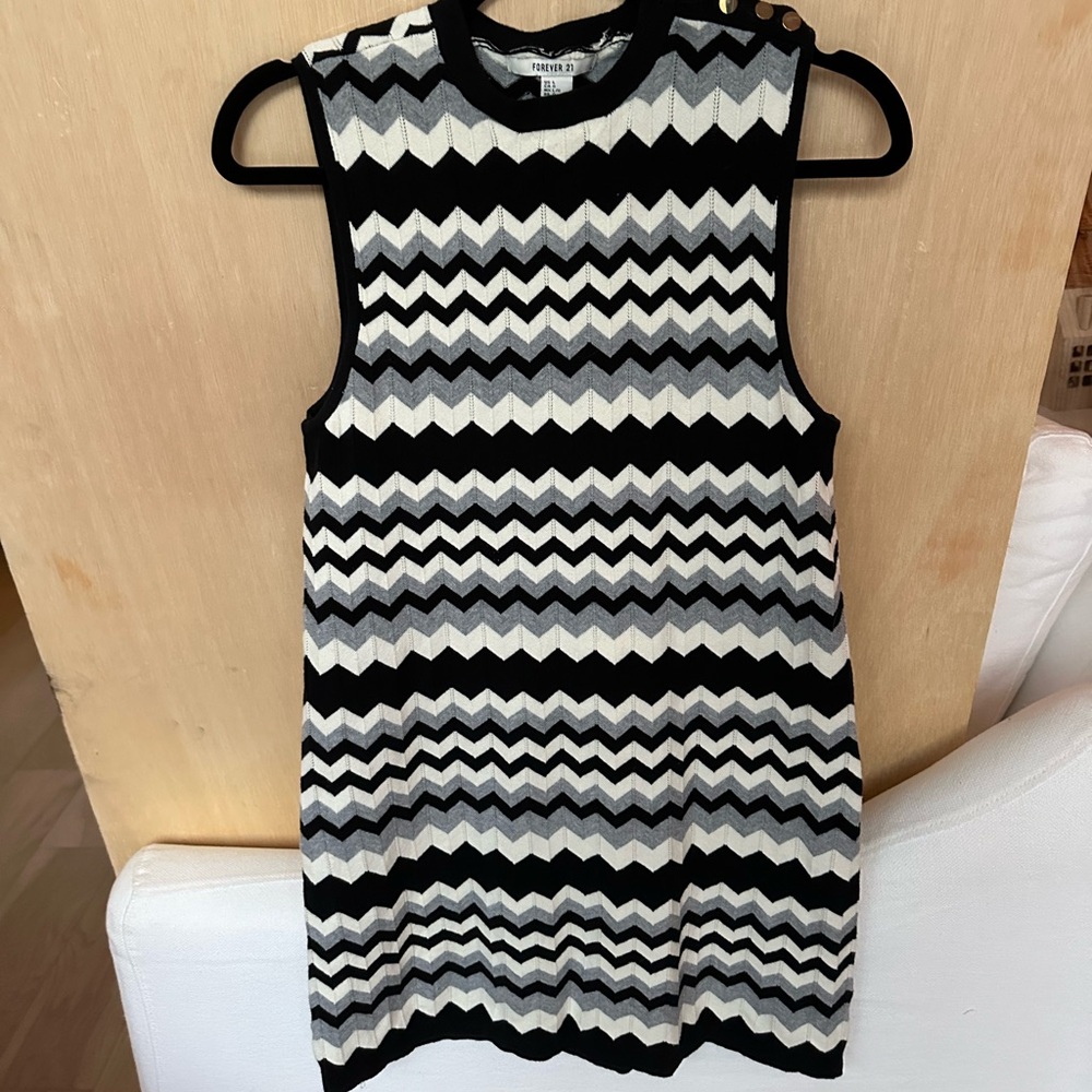 Black and White Chevron Dress